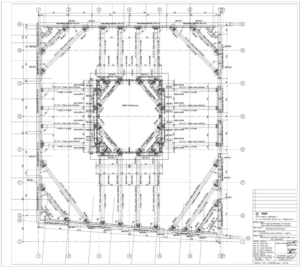 Fundamentowe ściany szczelinowe z tymczasową konstrukcją rozparcia dla budynku Nowe Garbary (część B), zdjęcie 1 z 16